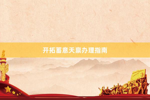 开拓蓄意天禀办理指南